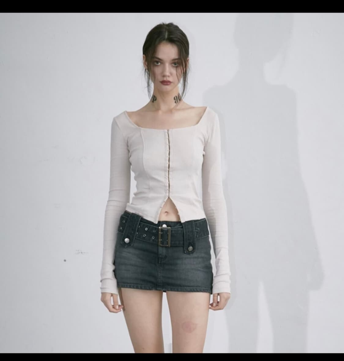 페인오어플레져 데님 스커트 상품이미지3