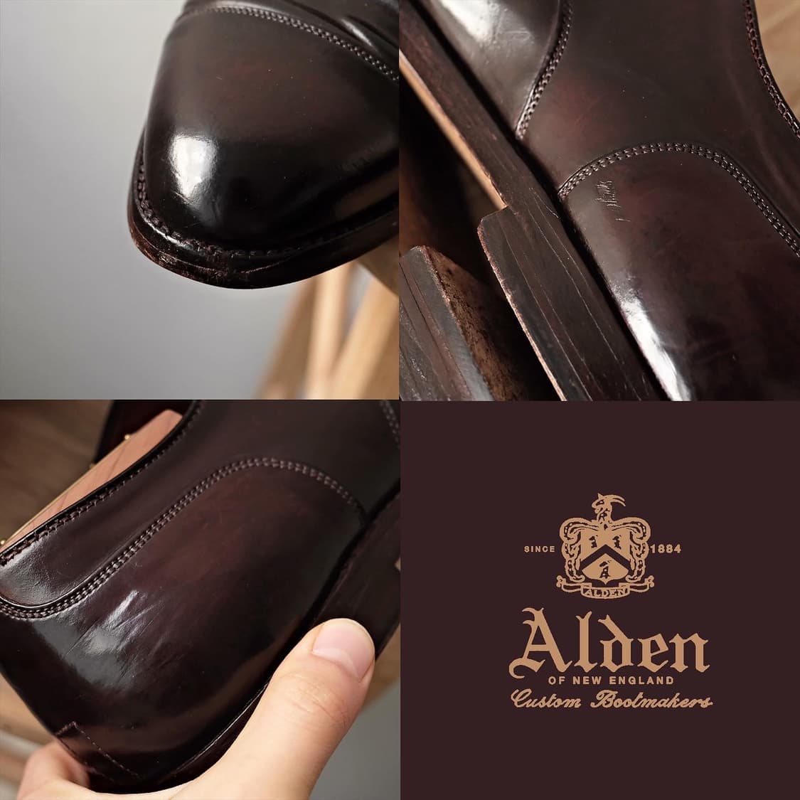 알든 2160 코도반 스트레이트팁 더비 10.5 버건디 상품이미지8