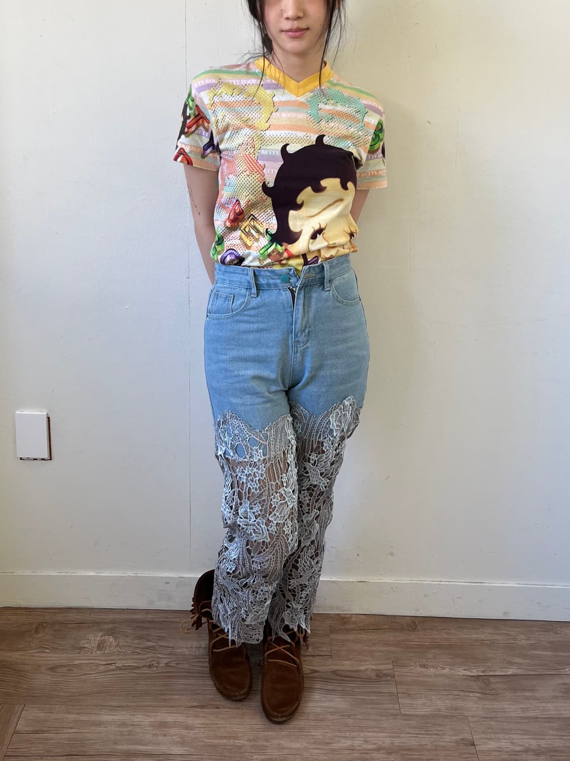 Japan vtg 페이크 버튼 데님 팬츠  상품이미지4