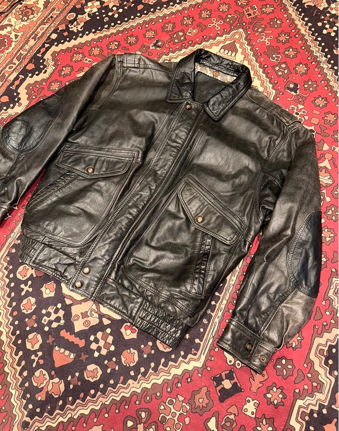 ( L-XL ) 가죽자켓 빈티비가죽 소가죽 밀리터리 워크웨어 봄버자켓 상품이미지2