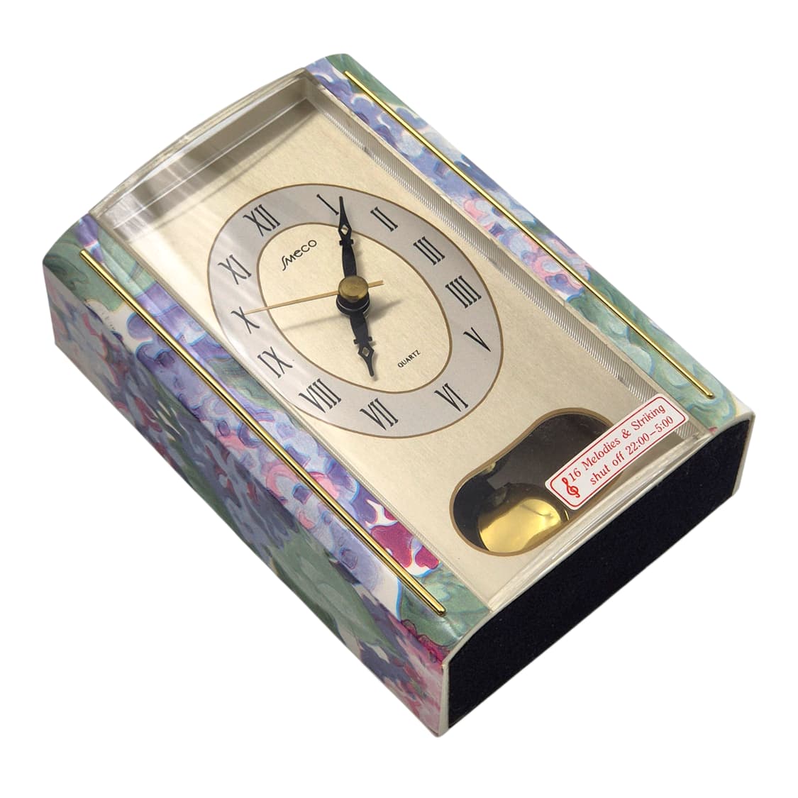 80s 레트로 플로랄 멜로디 쿼츠 탁상 시계 상품이미지4