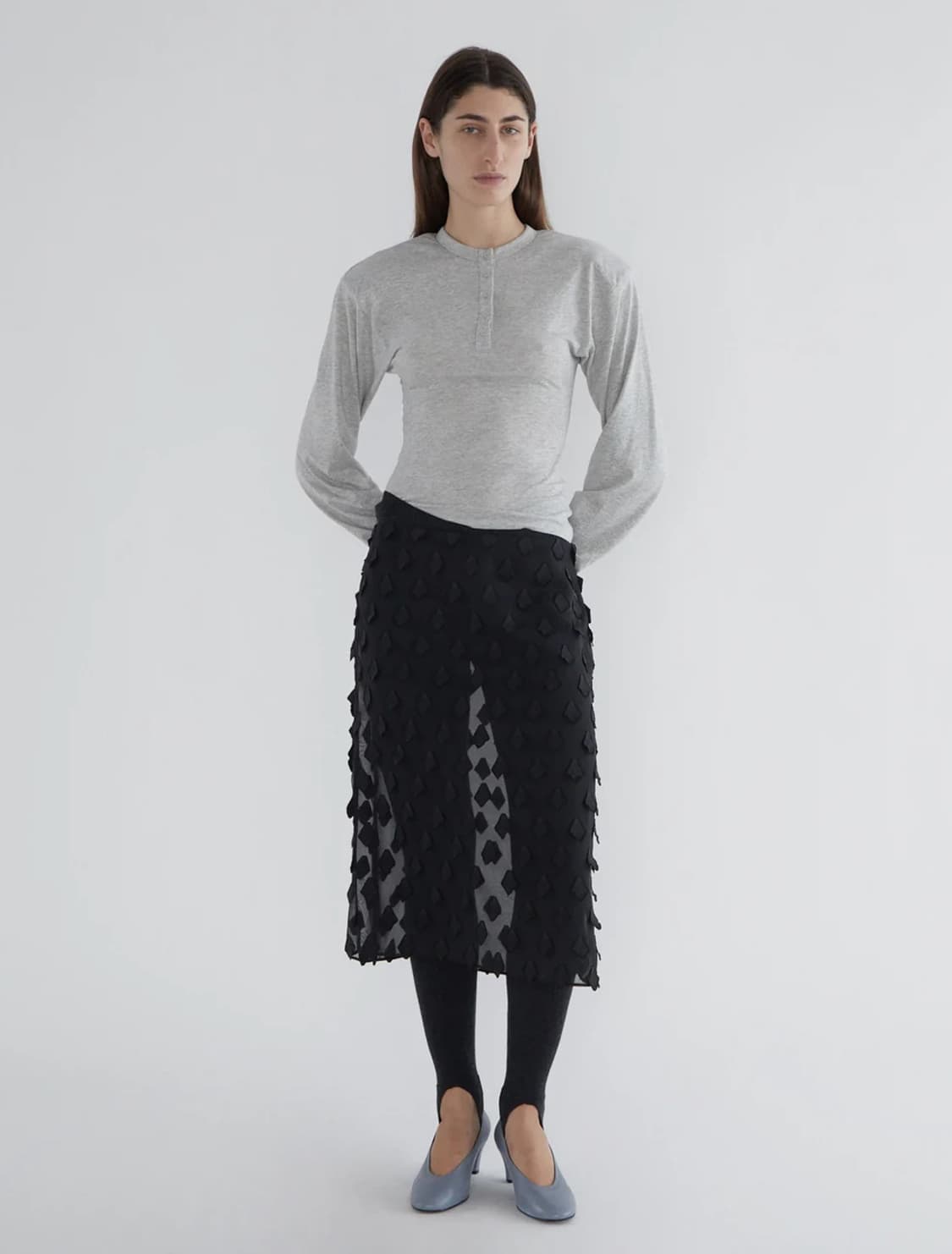 [36,38]팔로마울 TRIS 시어 미디 스커트 상품이미지2