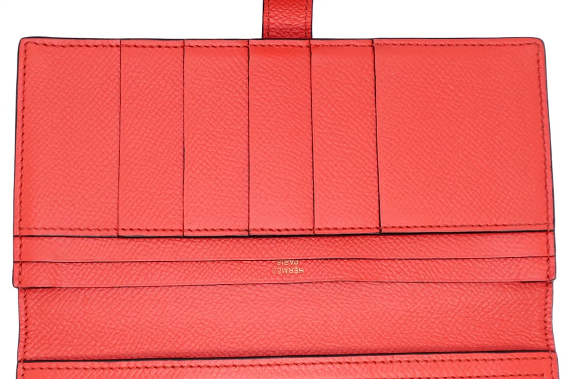 에르메스 베안 소플렛 레드오렌지 앱송 금장 남녀공용 엡송 장지갑 상품이미지6