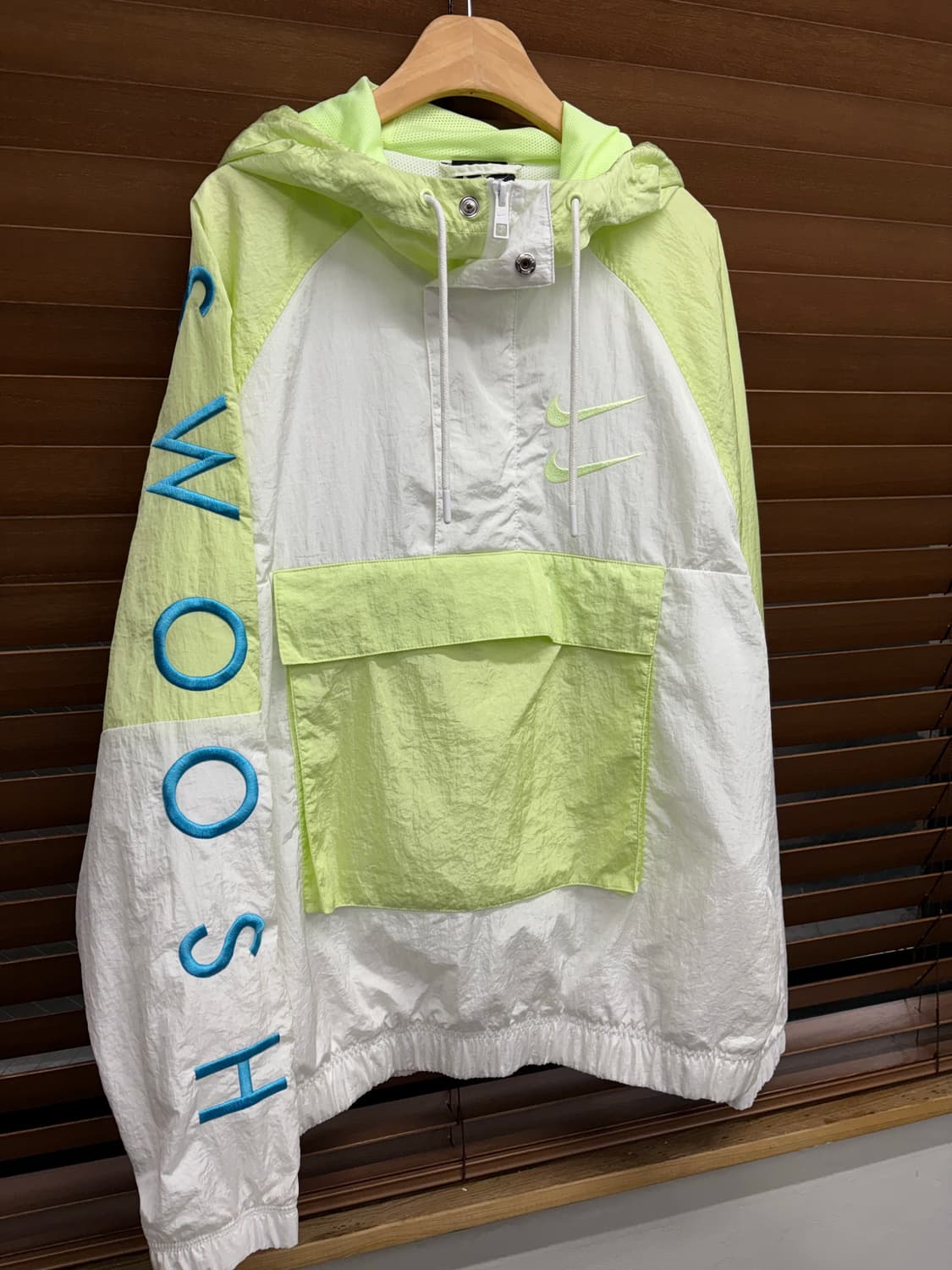 나이키 화이트 라임 더블스우시 나일론 아노락 바람막이 상품이미지2