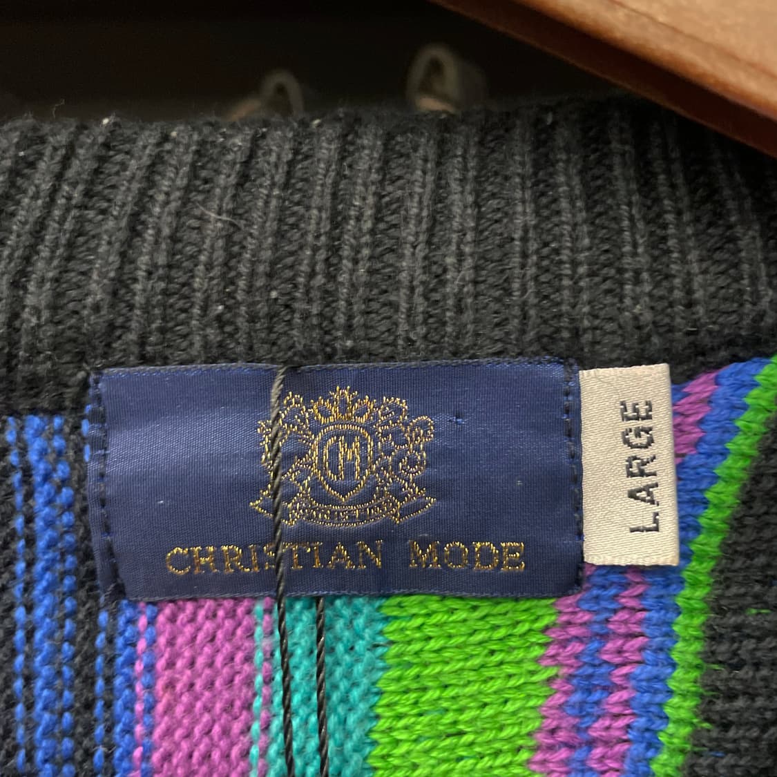 90s 크리스찬 모드 3D 케이블 쿠지 스타일 패턴 니트 스웨터 N35 상품이미지6