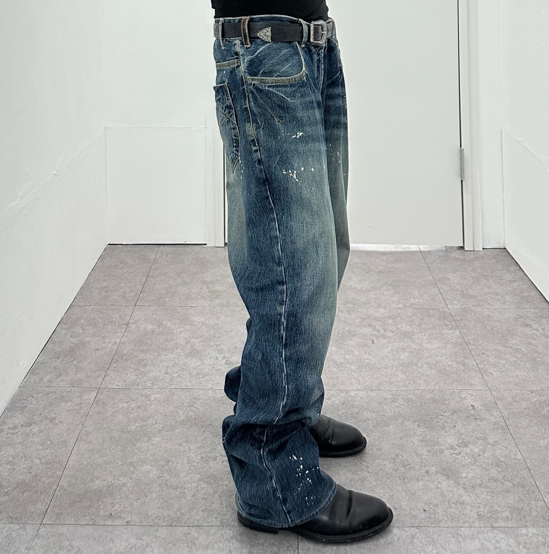 Kelen Paint-Splatter Flared Denim with L 상품이미지4