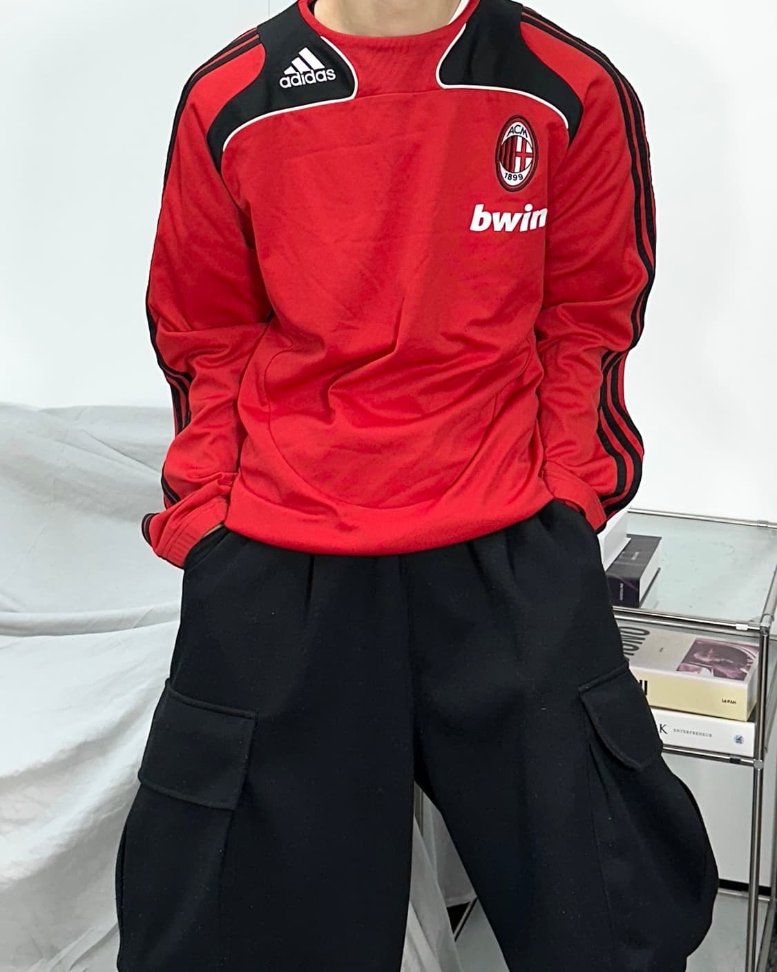 아디다스 08-09 AC 밀란 트레이닝탑 져지 XL 상품이미지1