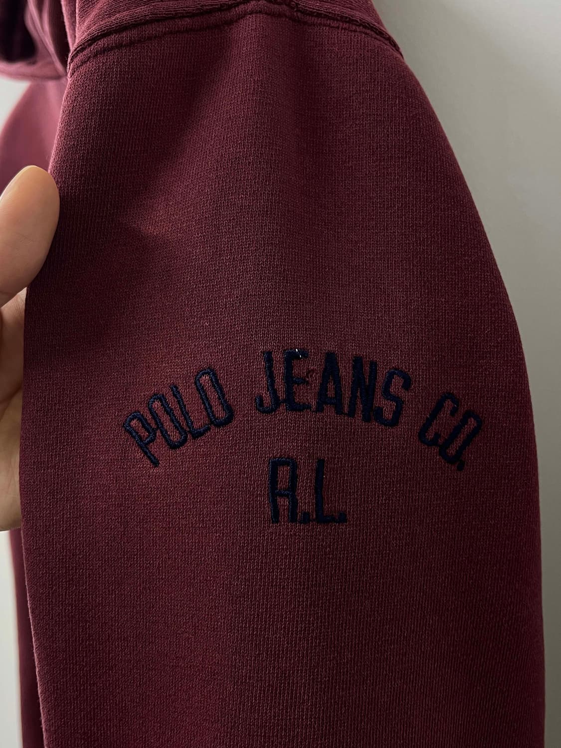 00's 폴로 랄프로렌 버건디 스펠아웃 빈티지 후드티 스웻셔츠 상품이미지5