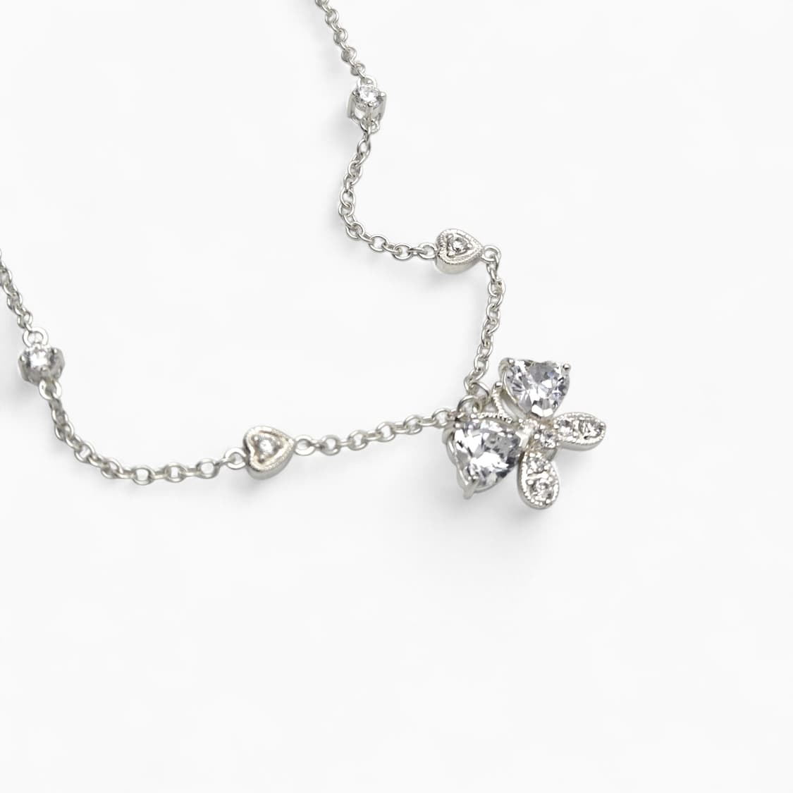 안나수이 큐빅 세팅 나비 펜던트 실버 목걸이 상품이미지6