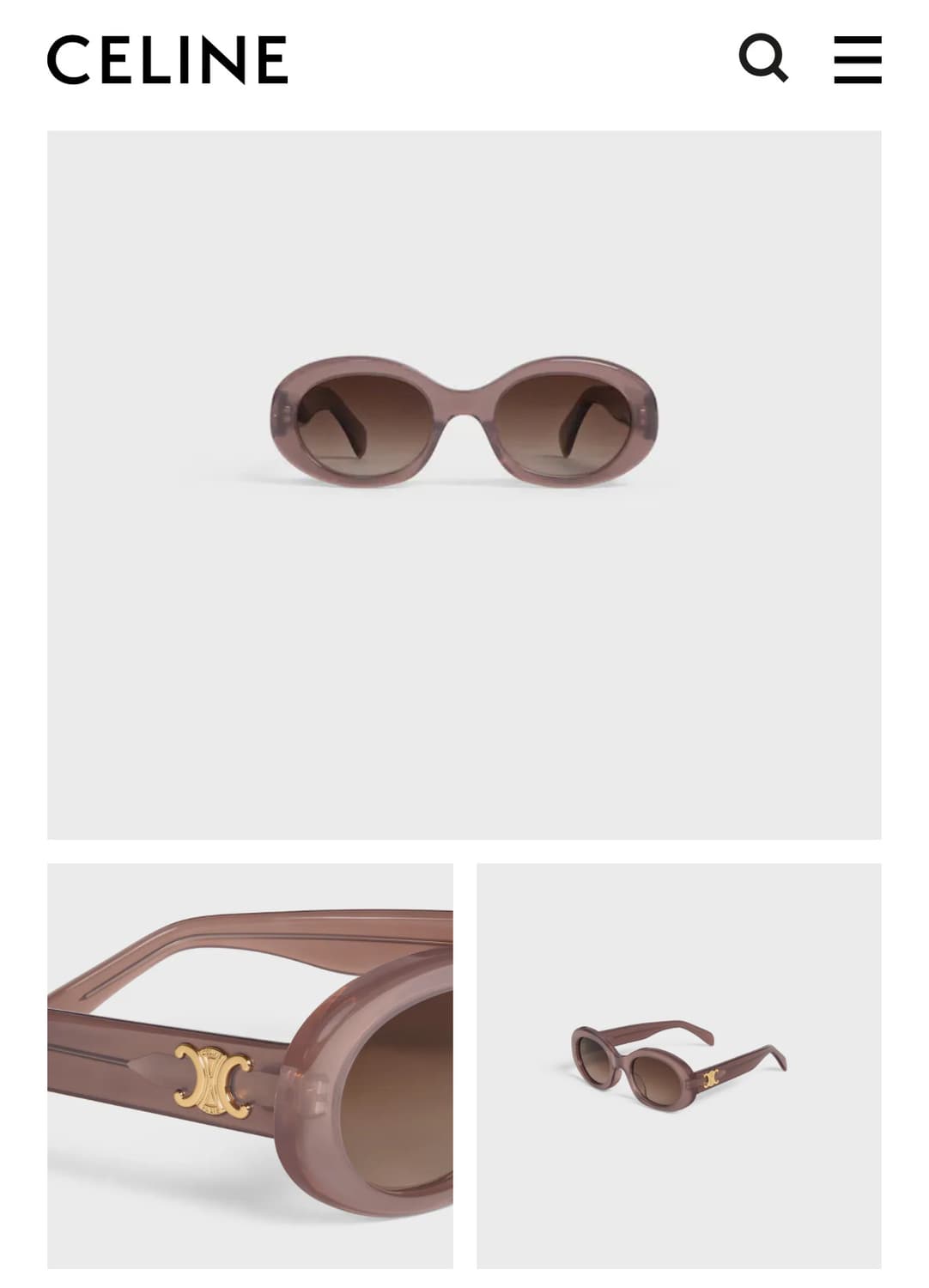 셀린느 트리옹프 01 선글라스 - 아세테이트 밀키 헤이즐넛 상품이미지1