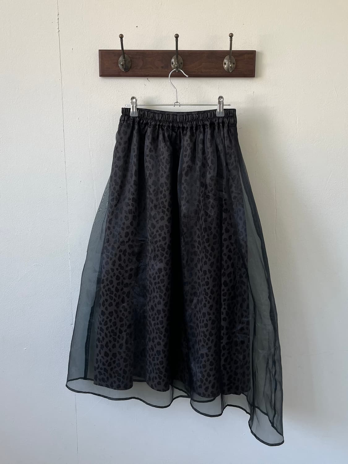 COLZA 호피 레이어드 시스루 스커트 상품이미지2