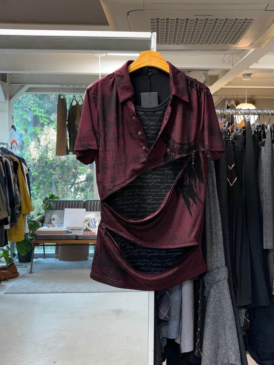 인더애틱 지퍼 절개 레이어드 폴로셔츠 상품이미지3