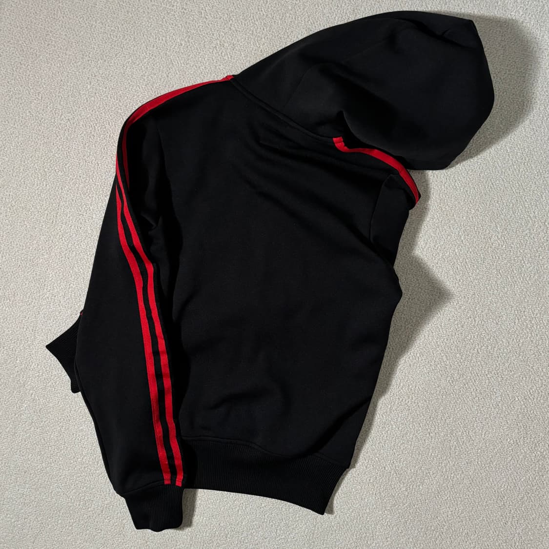 아디다스 올드스쿨 빅로고 검빨 후드 플락 트랙탑 져지 상품이미지4