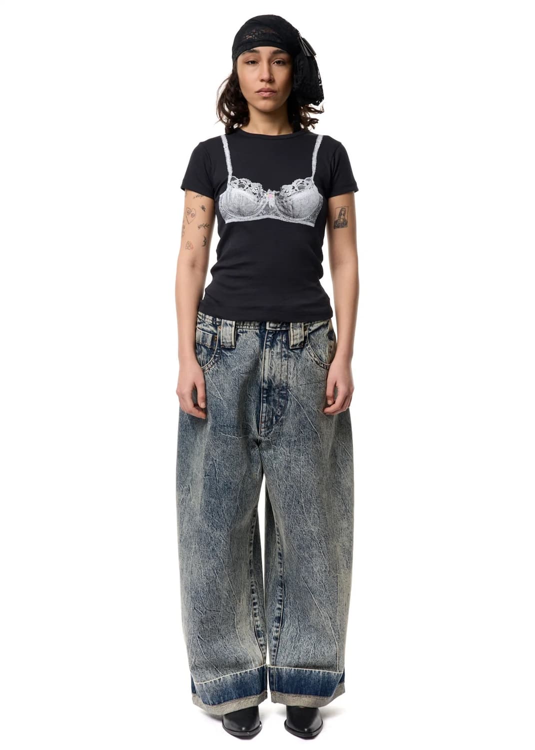 [S,M]바퀘라 26ss 브라 베이비 티셔츠/블랙 상품이미지4