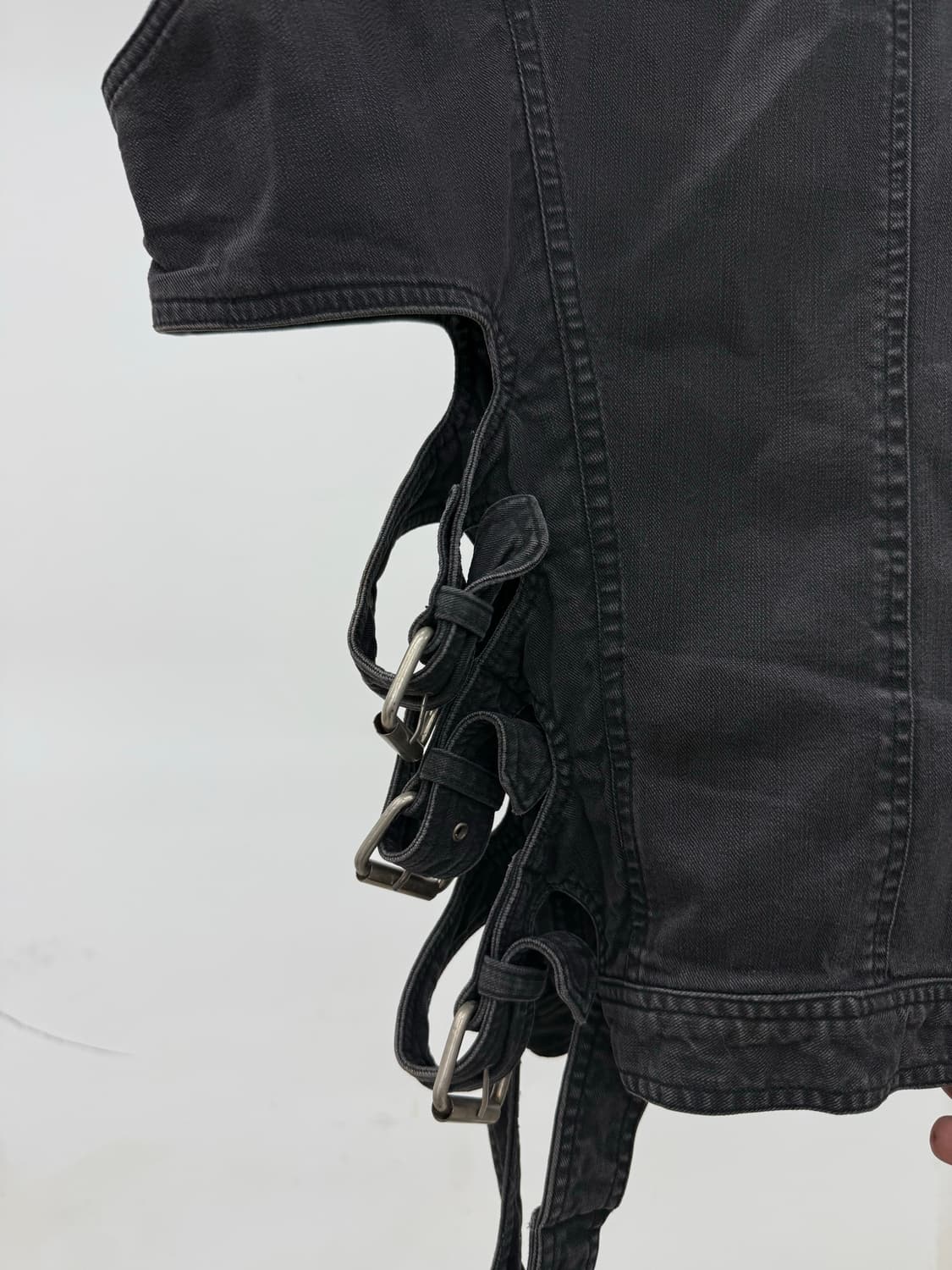 KTZ / denim belted military vest / M 상품이미지3