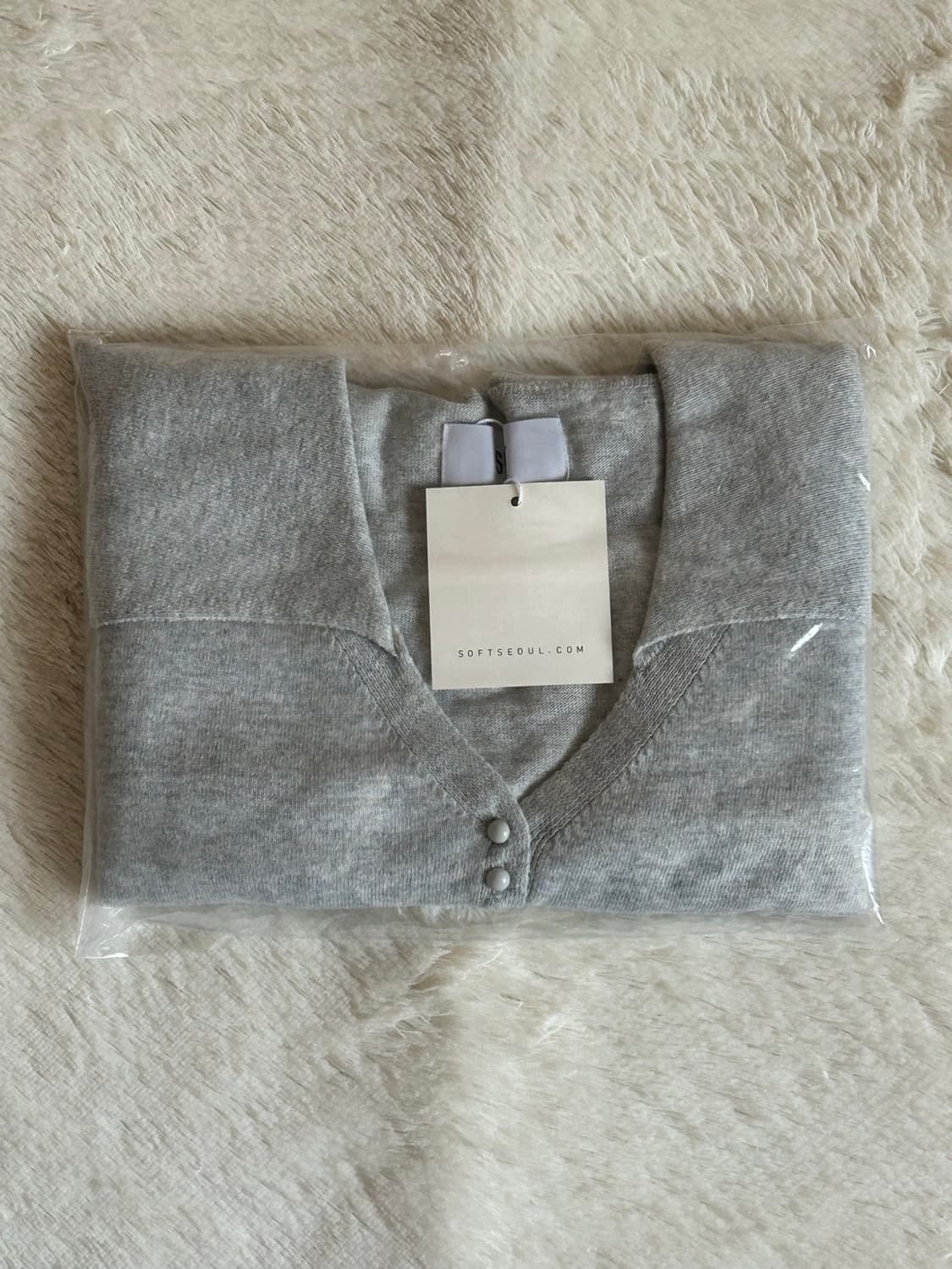 택O) 소프트서울 뉴 세일러 카라 니트 가디건 라이트 그레이 상품이미지3
