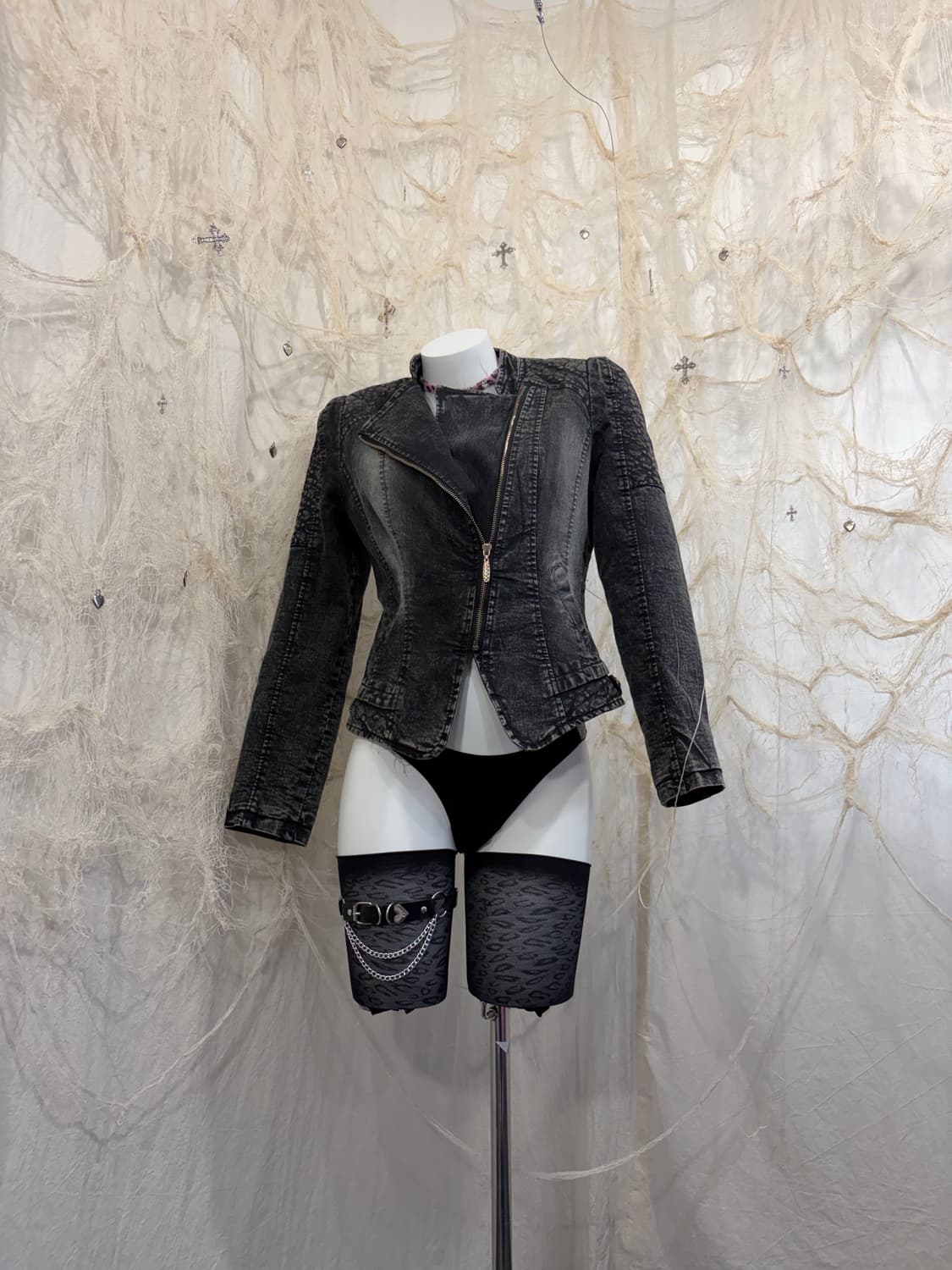 Gothic back cubic cross side slit jacket 상품이미지4