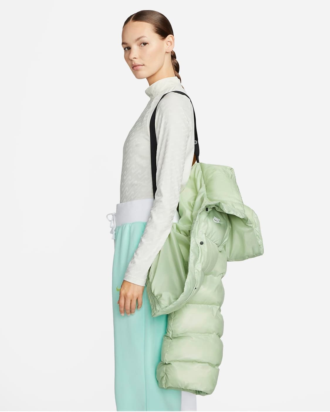 나이키 써마핏 여성 후드 숏패딩 민트  상품이미지5