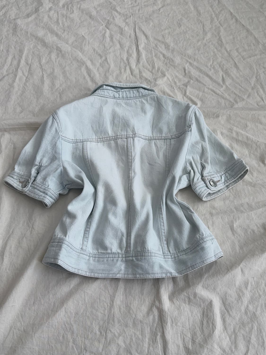 러블리 페어리 라이트 데님 크롭 자켓 상품이미지4