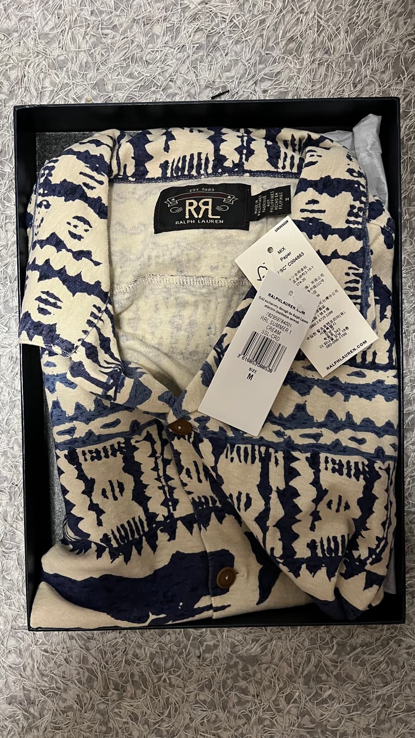 RRL 더블알엘 노티컬 프린트 저지 캠프 셔츠 M, L 상품이미지4