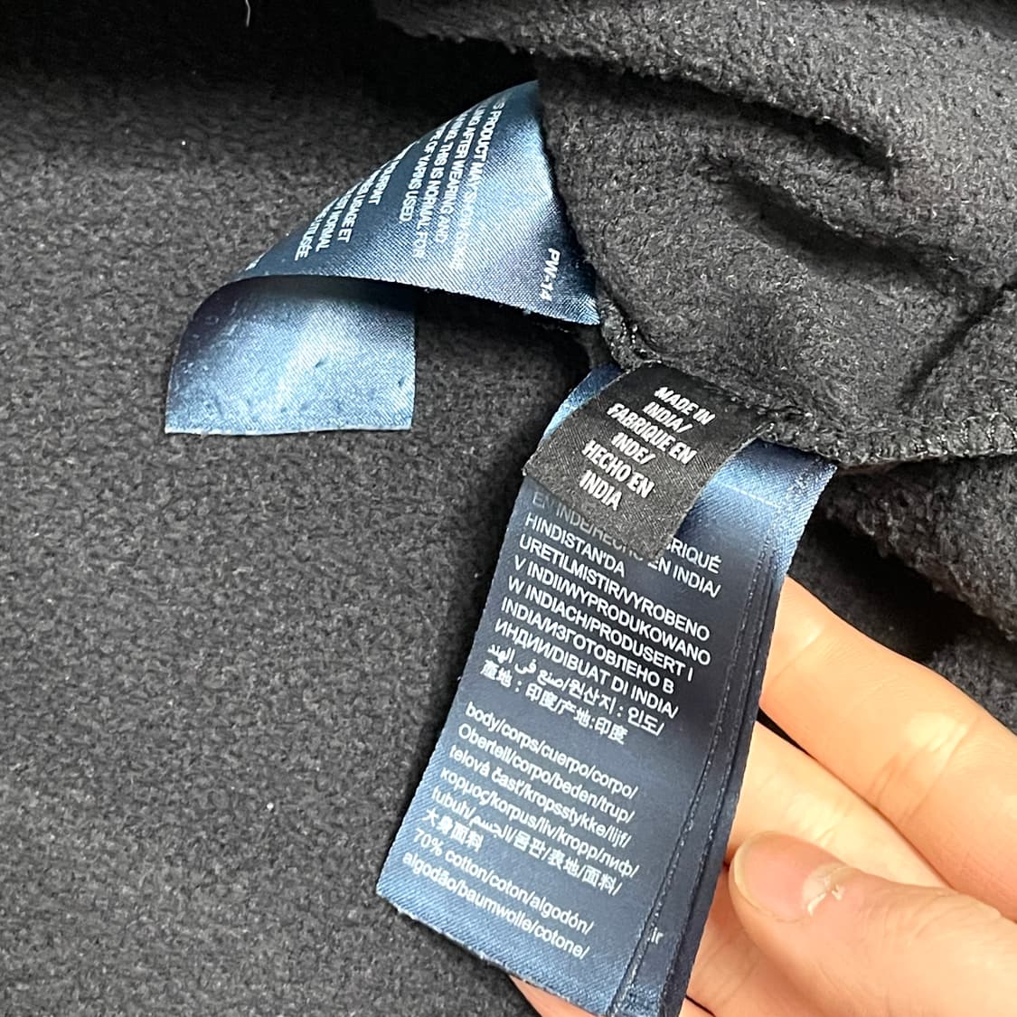 타미힐피거 스펠로고 블랙 기모 맨투맨 남성XL 상품이미지6