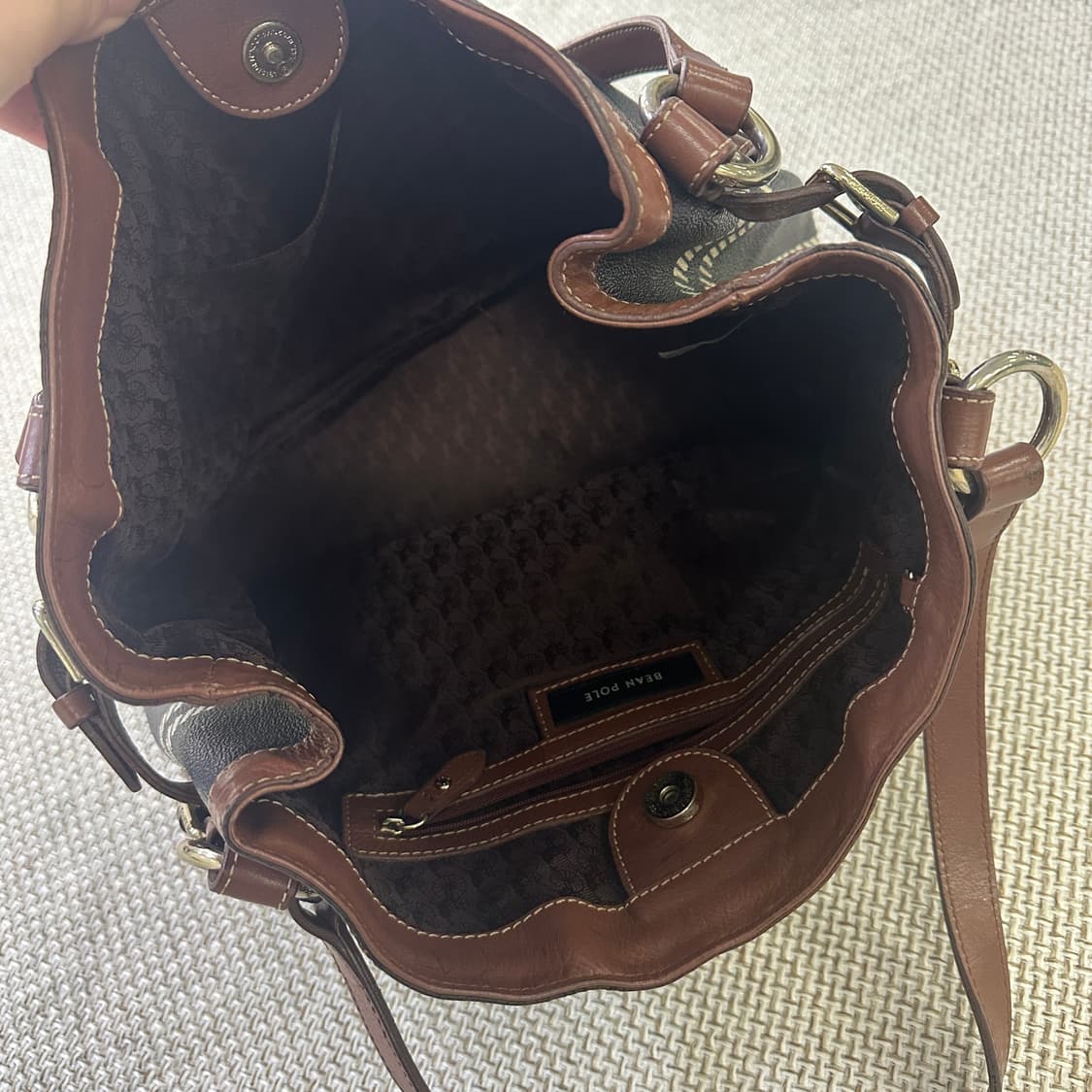 실측확인 빈폴체크 패턴 숄더백 0415D 상품이미지5