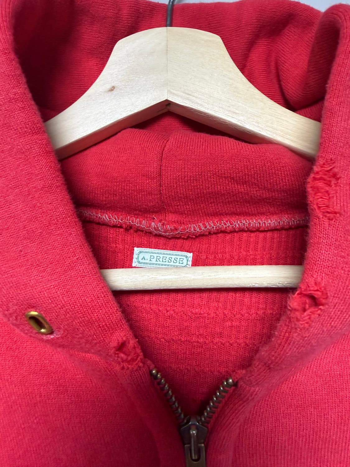 아프레쎄 a.presse 빈티지 후드집업 레드 2사이즈 상품이미지2