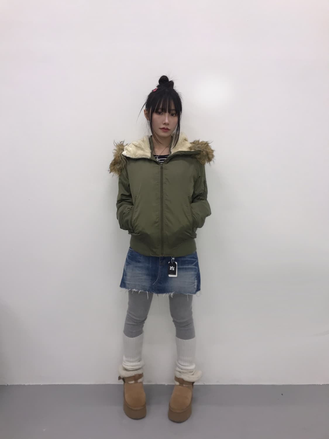 Jpn Fur-Hooded MA-1 Bomber Jacket 상품이미지2