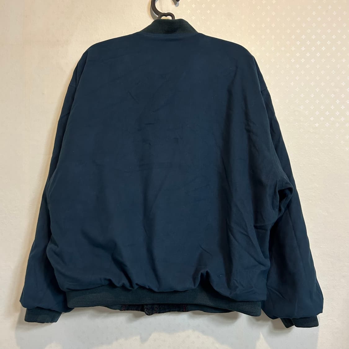 런던포그 리버시블 스웨이드 울 체크 블루종 자켓 점퍼 100 L  상품이미지7