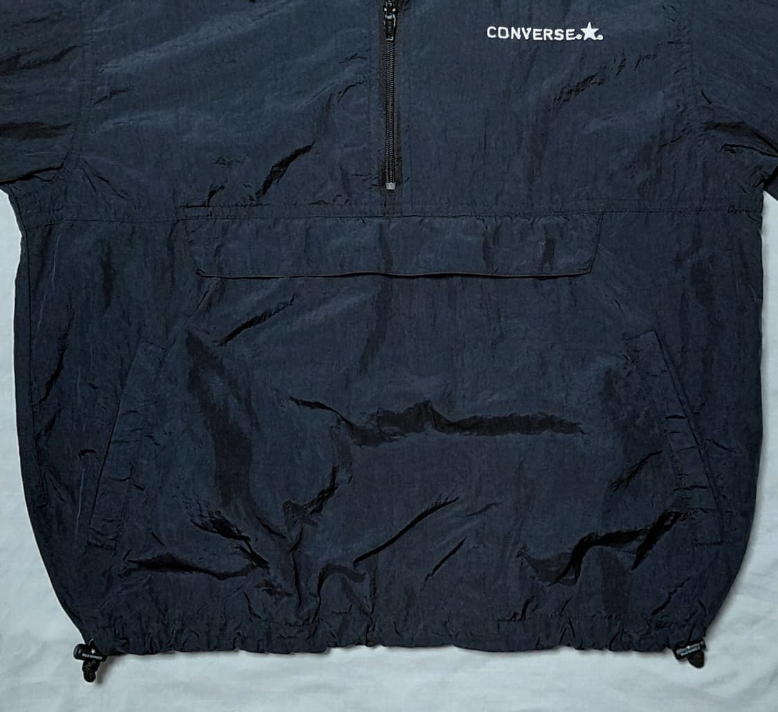 [95] CONVERSE 올블랙 로고 자수 아노락 바람막이(남녀공용) 상품이미지4