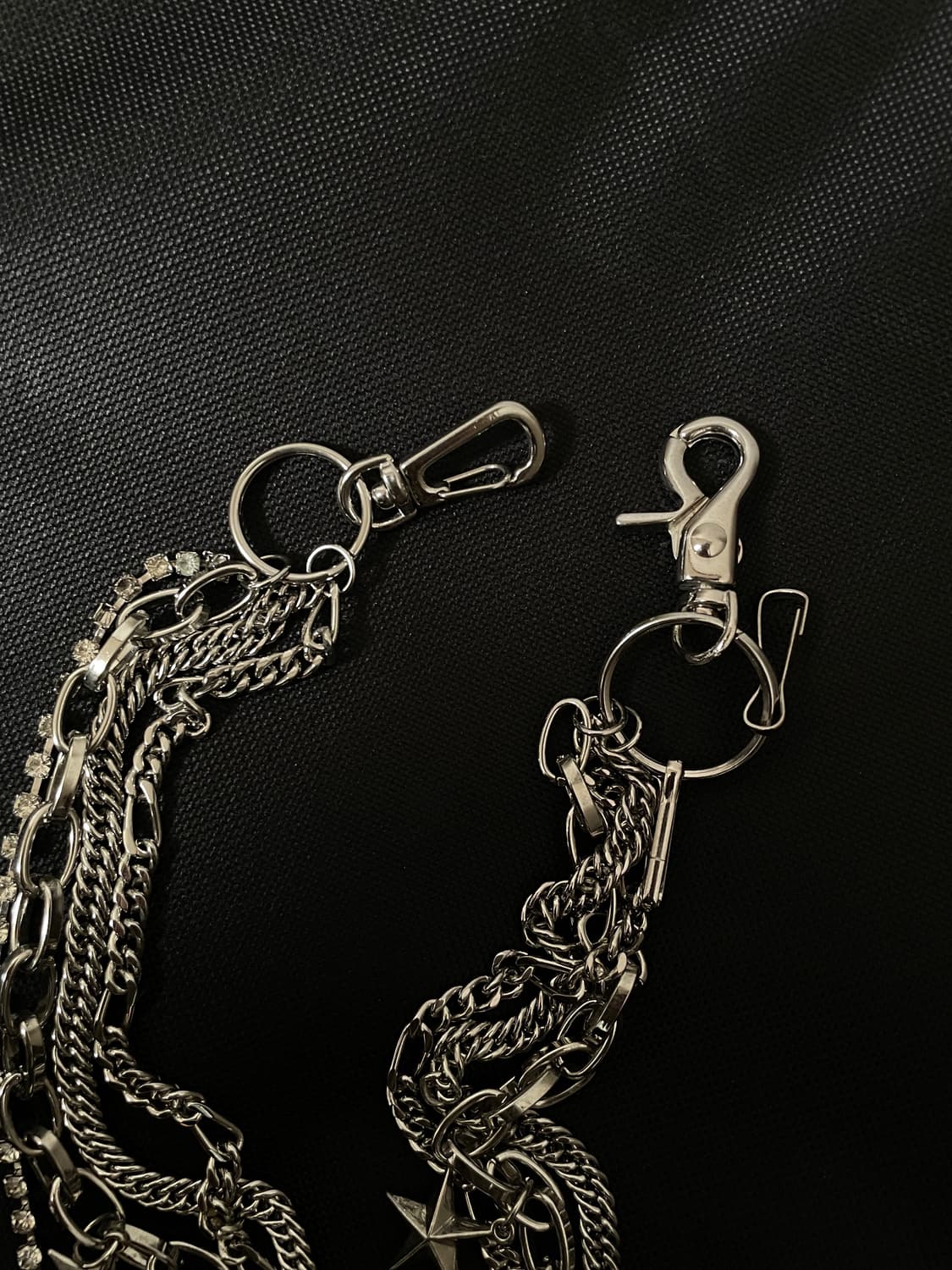 레테 빈티지 펑크 갸루 멀티 실버 체인 목걸이 바지체인 상품이미지2