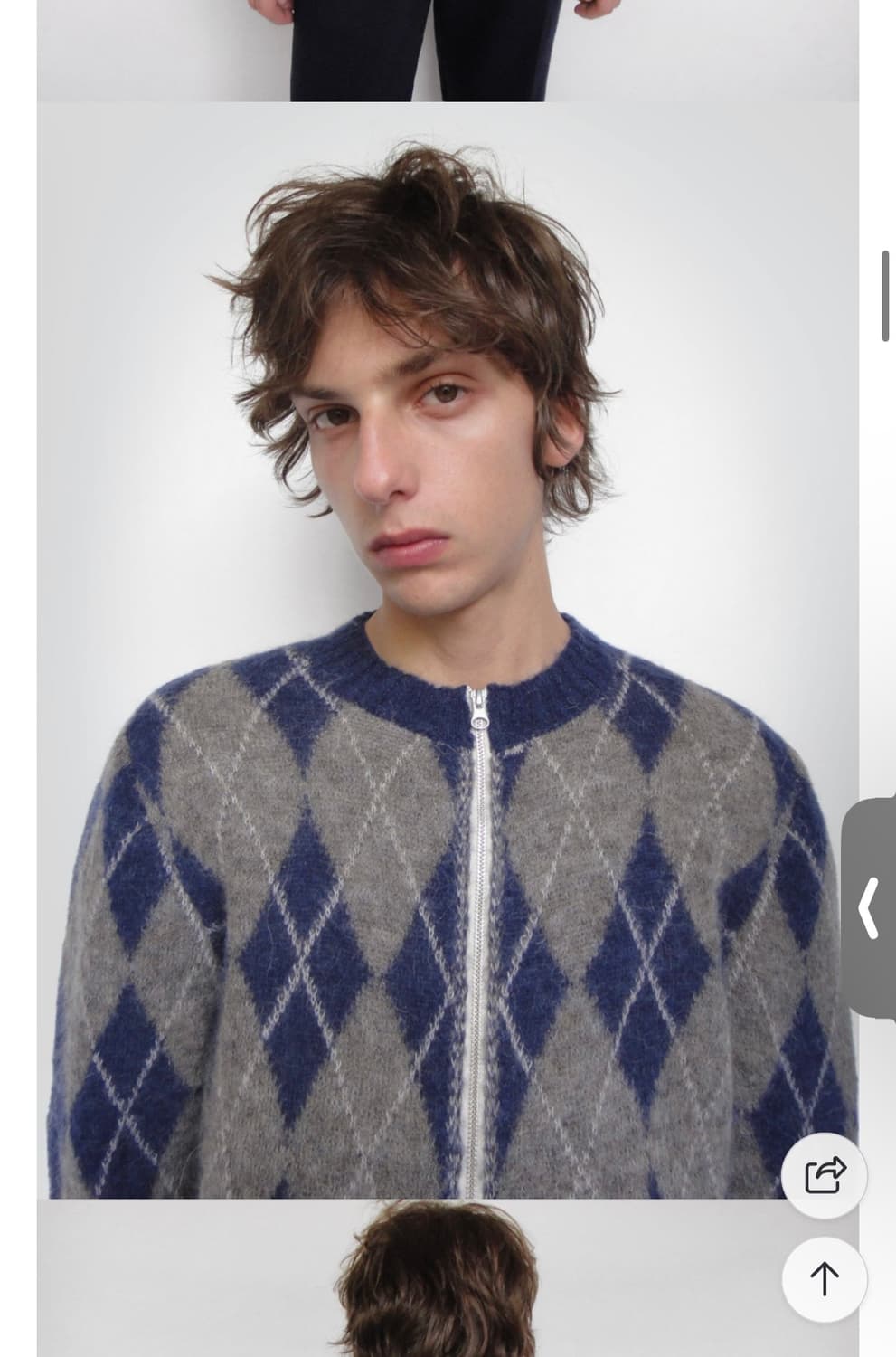 기마구아스 앨리스 아가일 니트 집업 상품이미지3