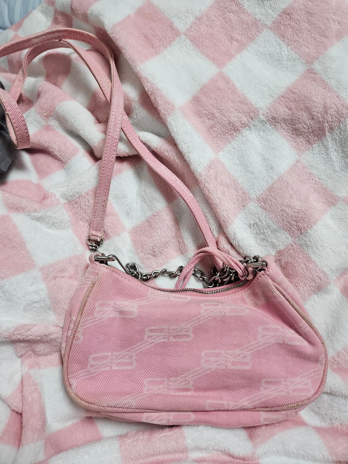 발렌시아가 르카골 미니 체인백 핑크데님 상품이미지4