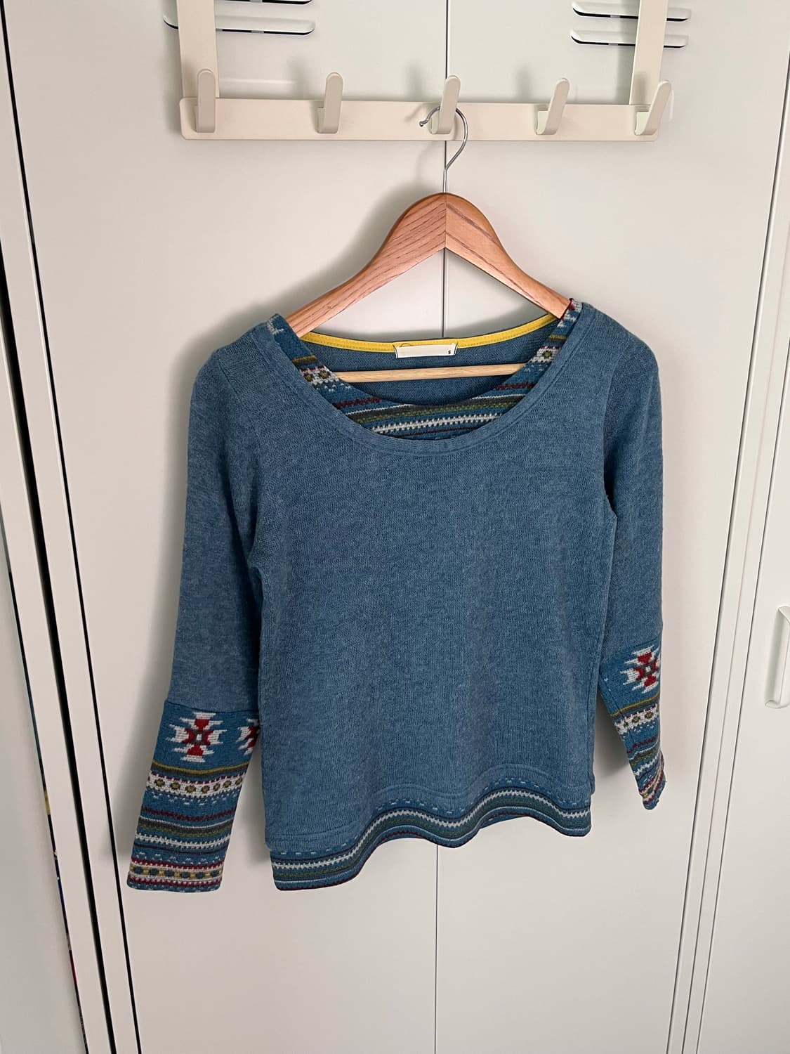 Vintage 하구미 패턴 레이어드 롱 슬리브 상품이미지1