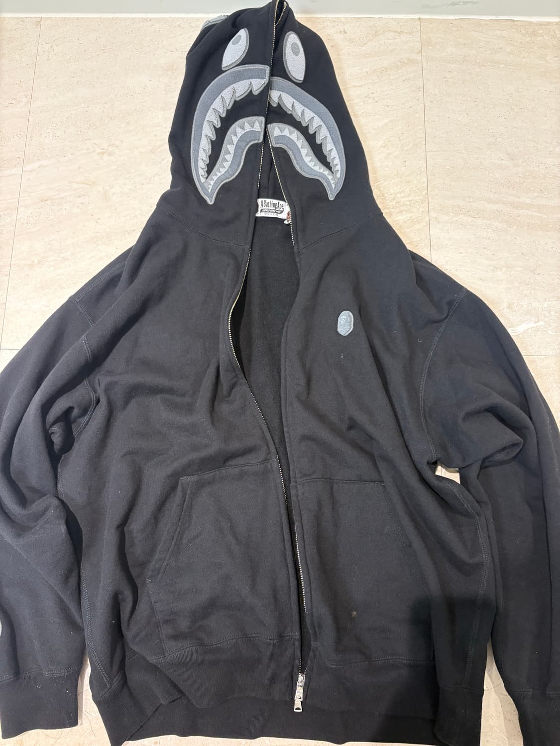 베이프 후드집업 블랙 샤크블랙 상품이미지3