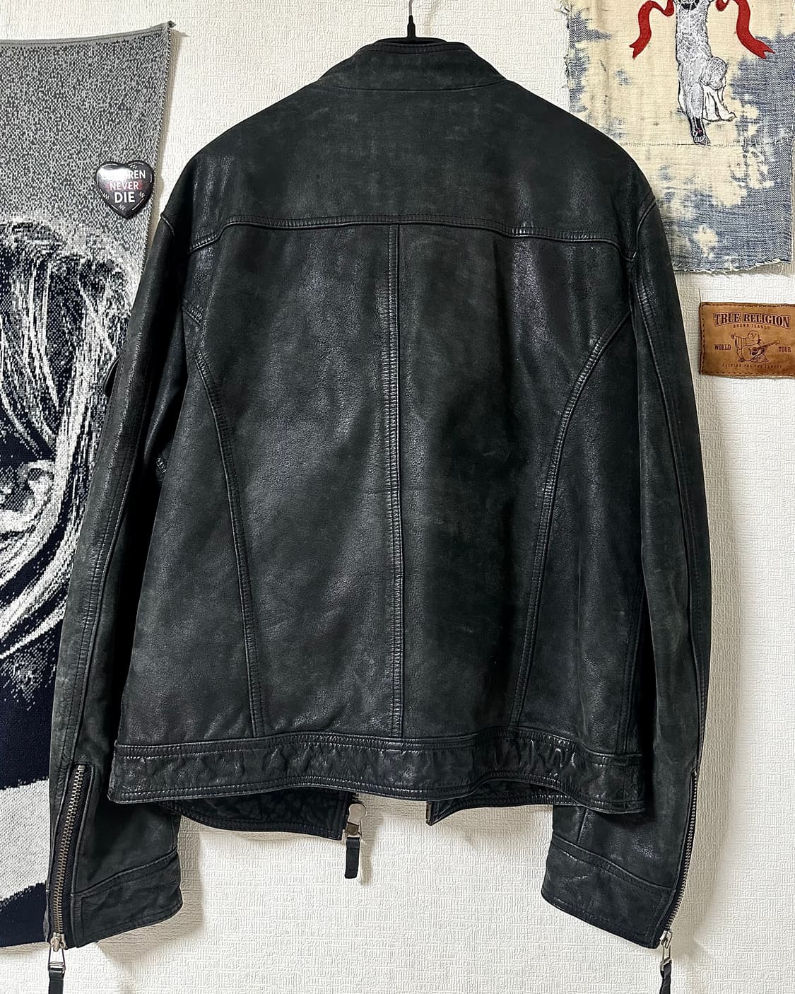 버팔로스킨 멀티포켓 하이넥 레더자켓 상품이미지4