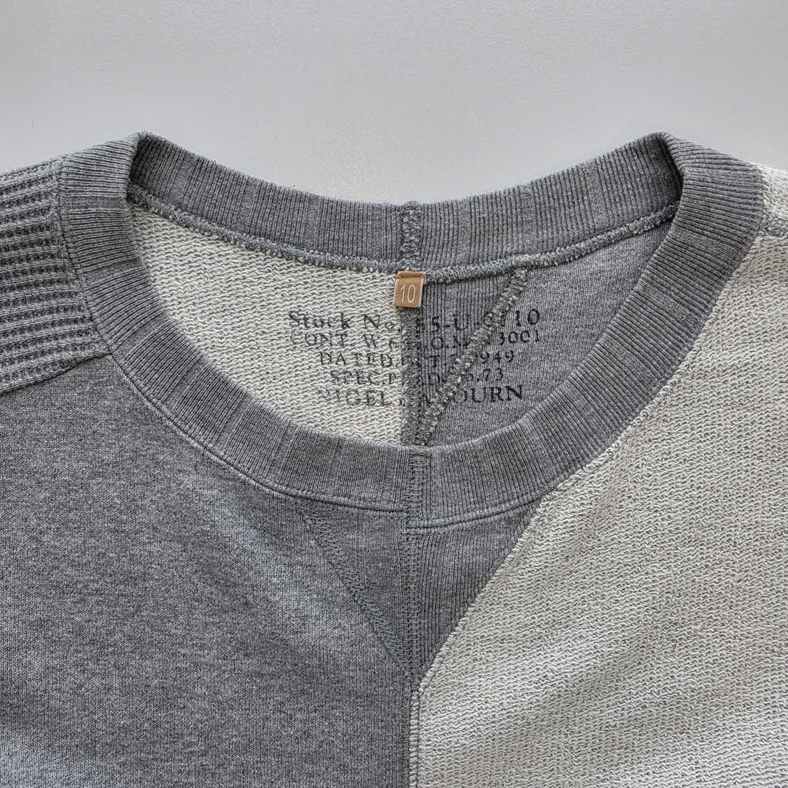 [NIGEL CABOURN] 코튼 블럭 하프 슬리브 탑 상품이미지3