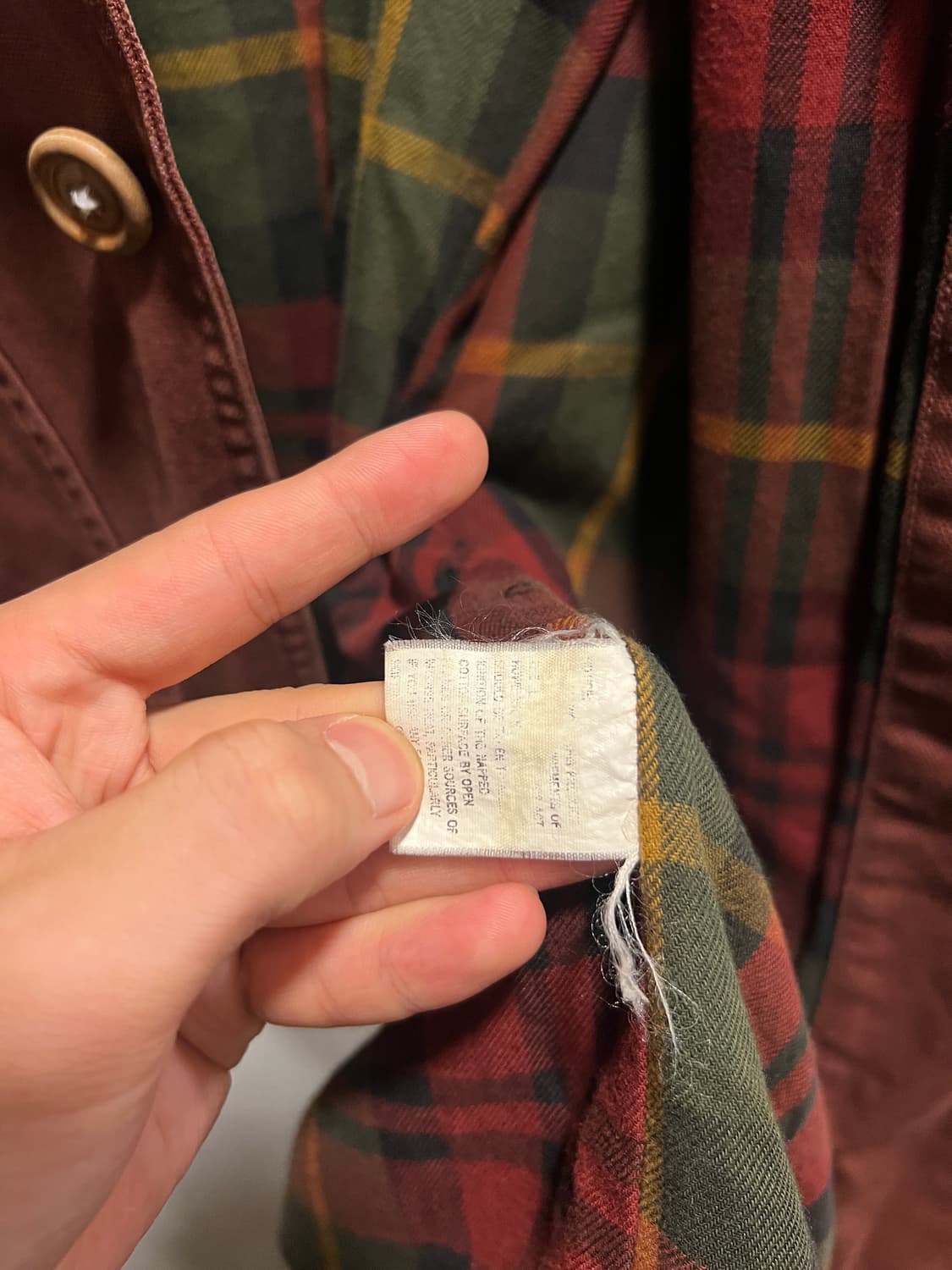 [2XL]L.L.Bean 엘엘빈 체크 라이닝 버건디 캔버스 초어 자켓 상품이미지8
