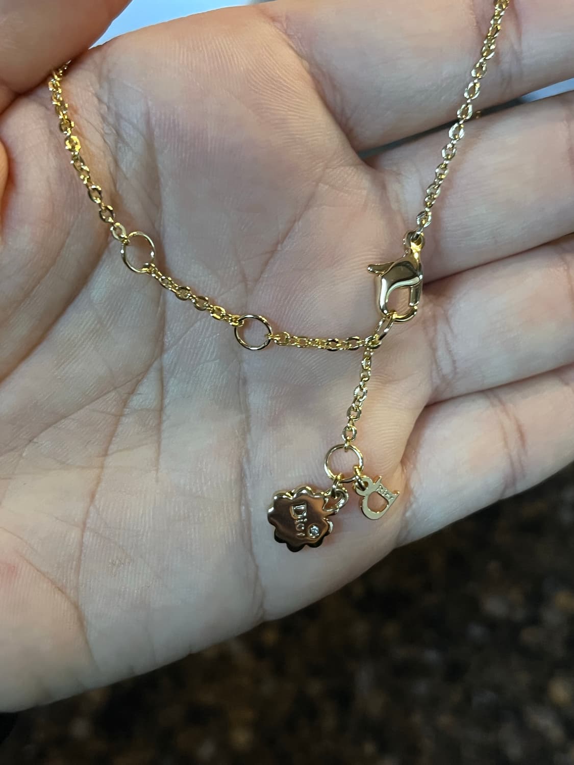 정품 디올 하트 로고 골드 목걸이 상품이미지4