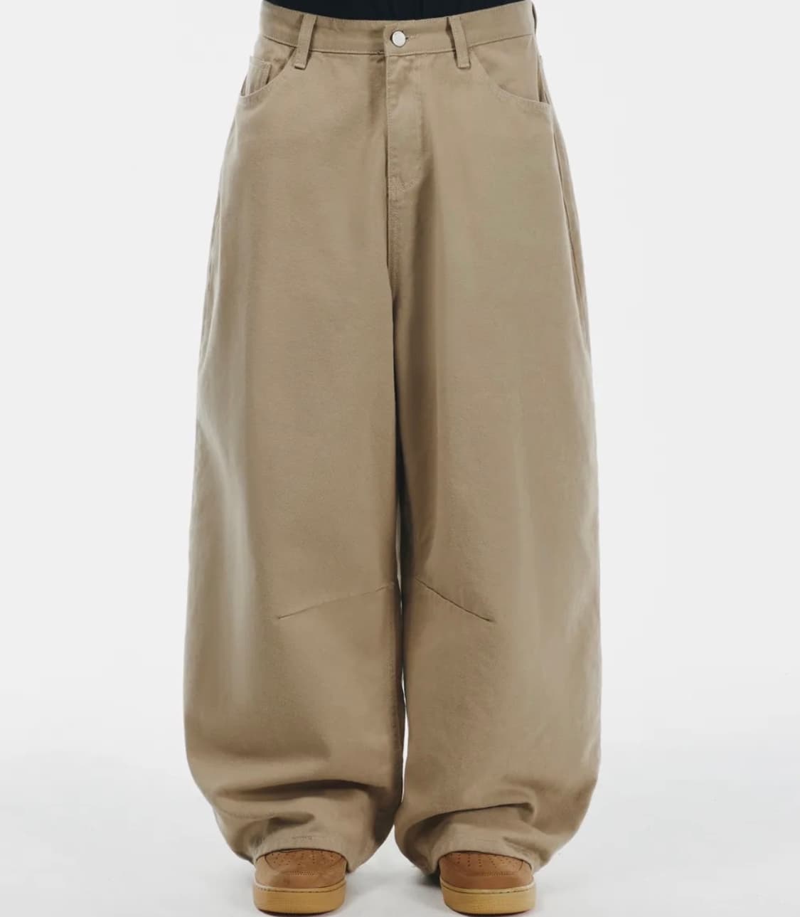 시그니처 와이드 커브드 다트 코튼 팬츠 상품이미지1