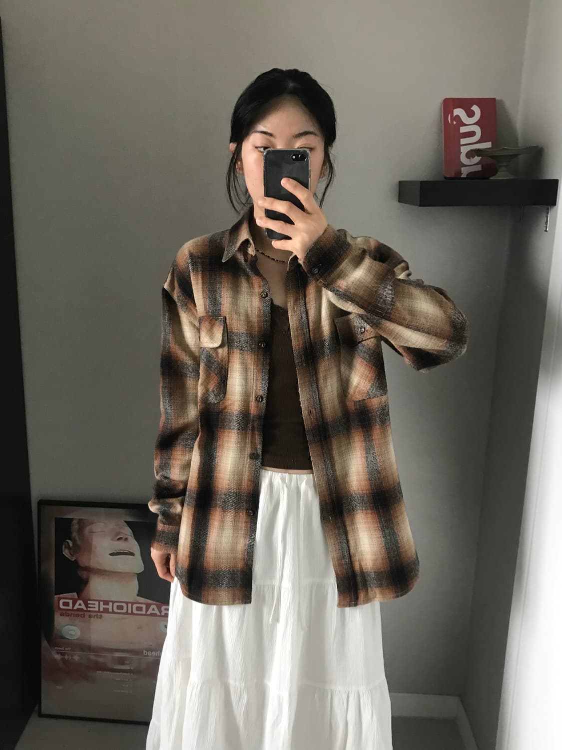 미스치프 올드스쿨 타단체크 포켓 셔츠 자켓 브라운 상품이미지4