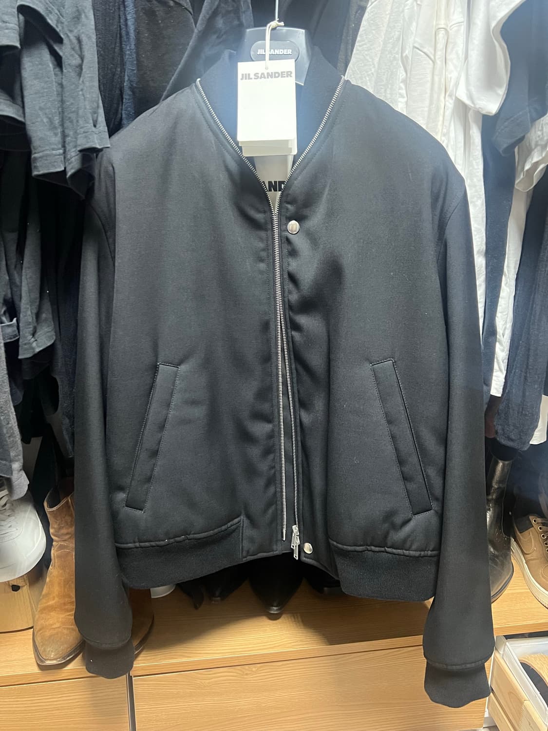 Jil Sander 울 개버딘 보머 재킷 Black 상품이미지1