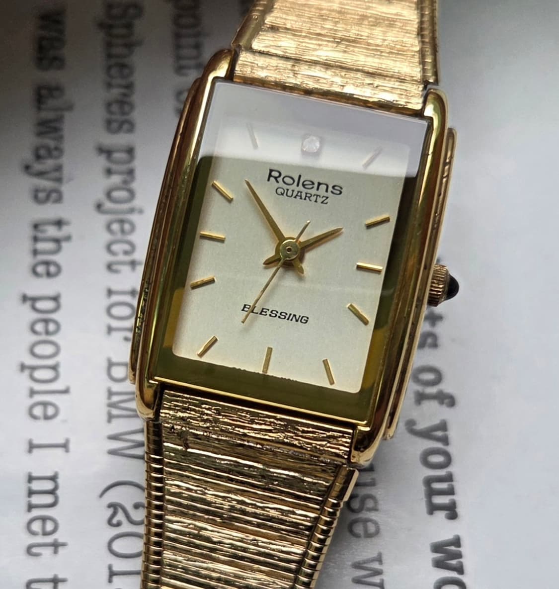 데드스탁] 빈티지 로렌스 블레싱 사각탱크 쿼츠 여성용 브레이슬릿 ver. 상품이미지2