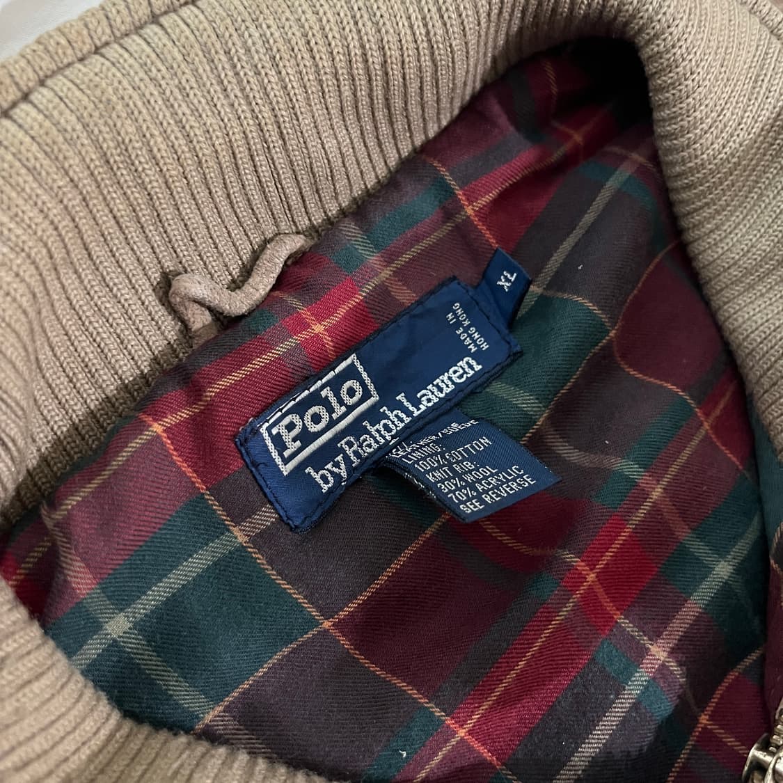 90s 폴로 스웨이드 헤링턴 자켓 XL 베이지 상품이미지3