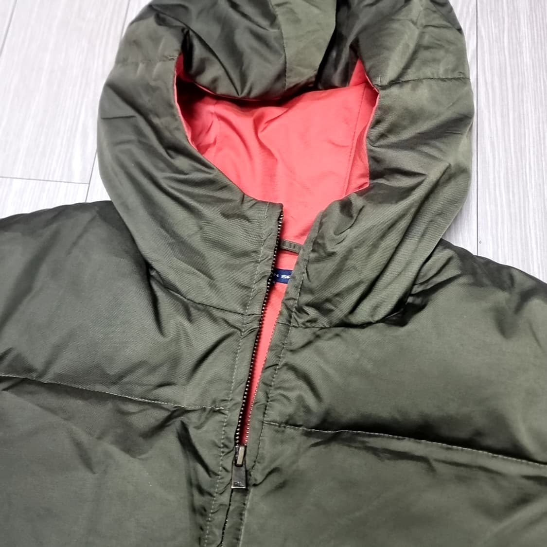 랄프로렌 카키색 후드 오리털 패딩 점퍼(95-100) 상품이미지7