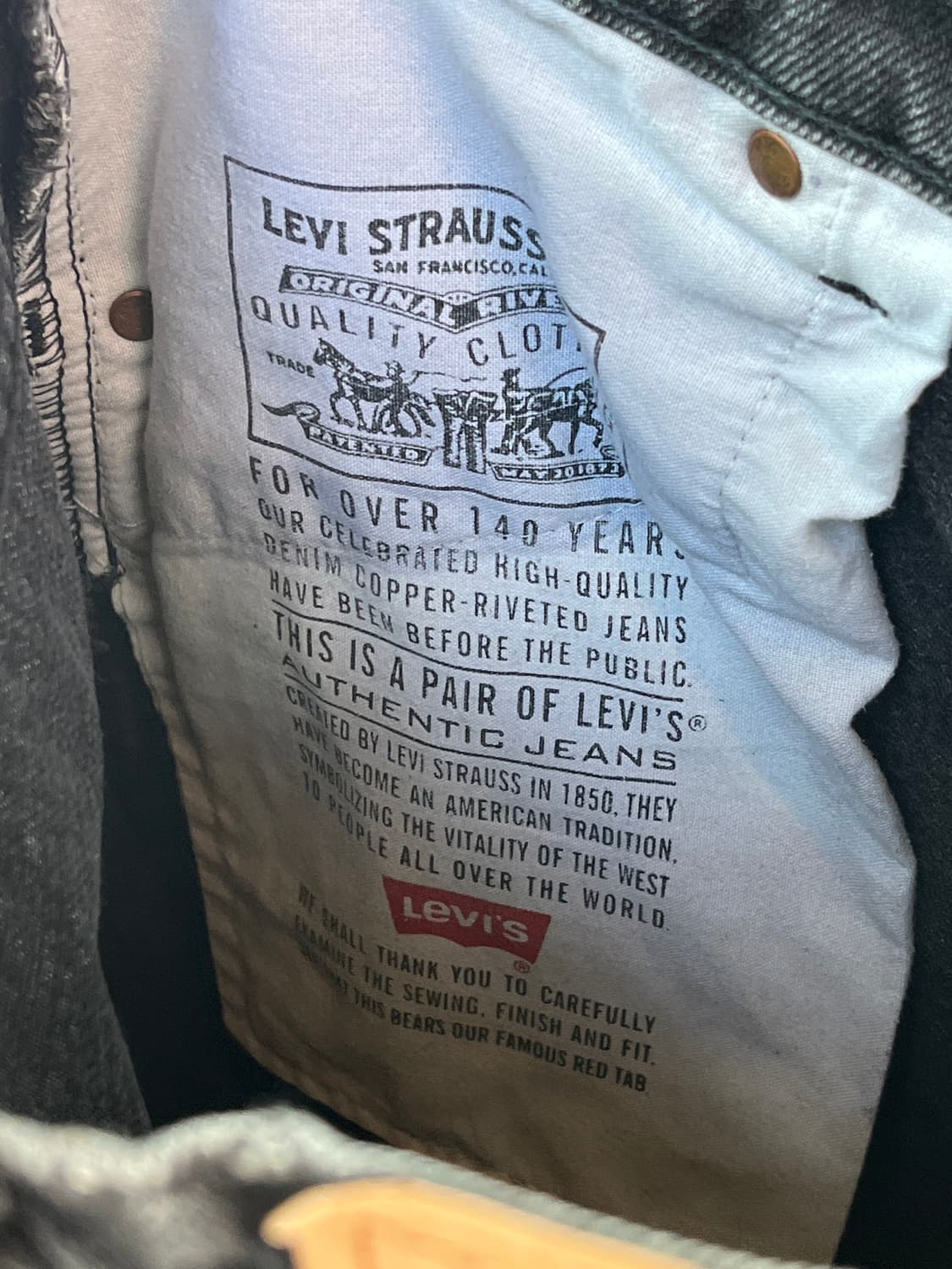 Levis 550 흑청 데님팬츠 컷팅진 W34 상품이미지7