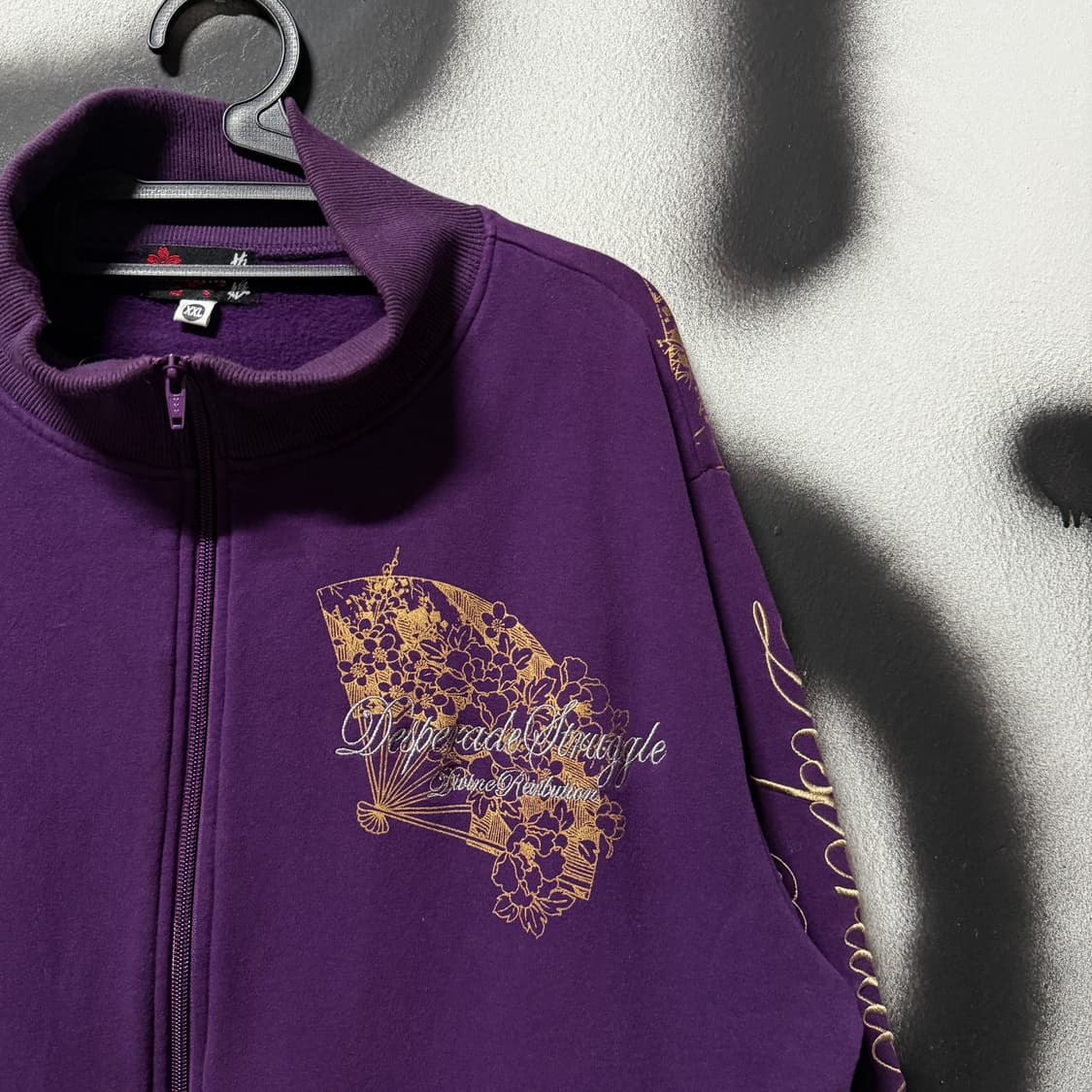 VTG 빈티지 카라쿠리맛 오리엔탈 풀 프린팅 코튼 집업 저지 상품이미지3