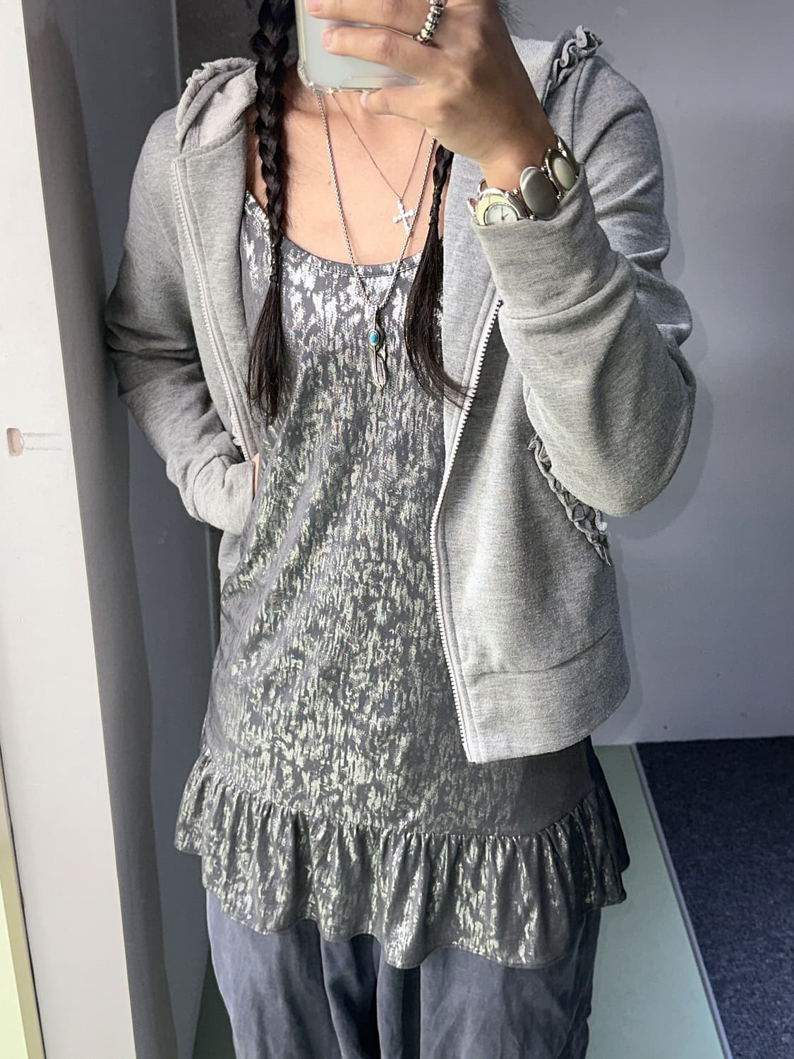 charcoal silver long sleeveless 상품이미지4