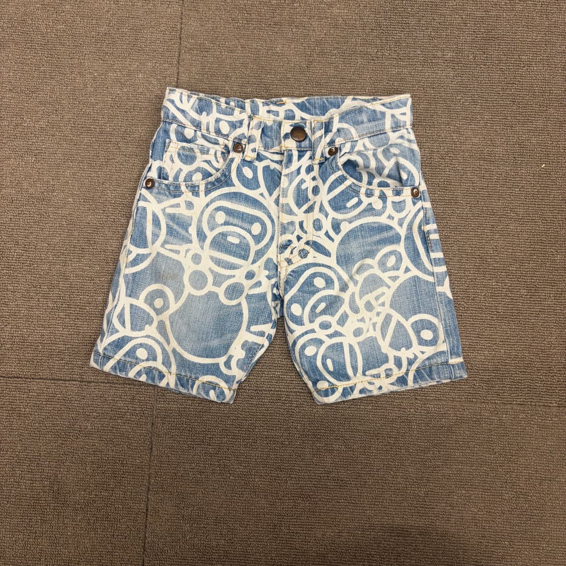 키즈 bape 베이프 마일로 데님 숏츠 반바지 90 상품이미지1