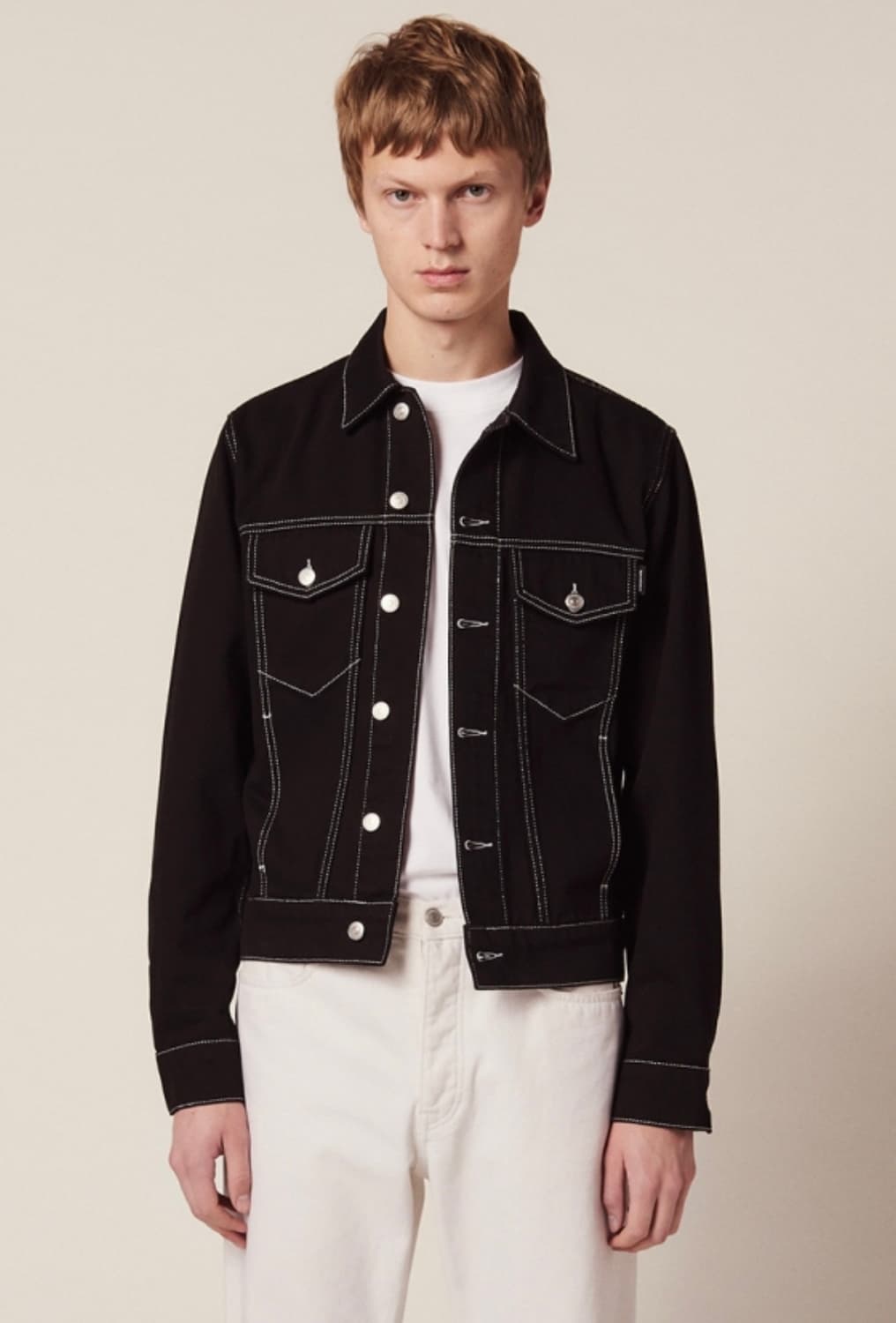 [M] 산드로 스티치 자켓 블랙 상품이미지7